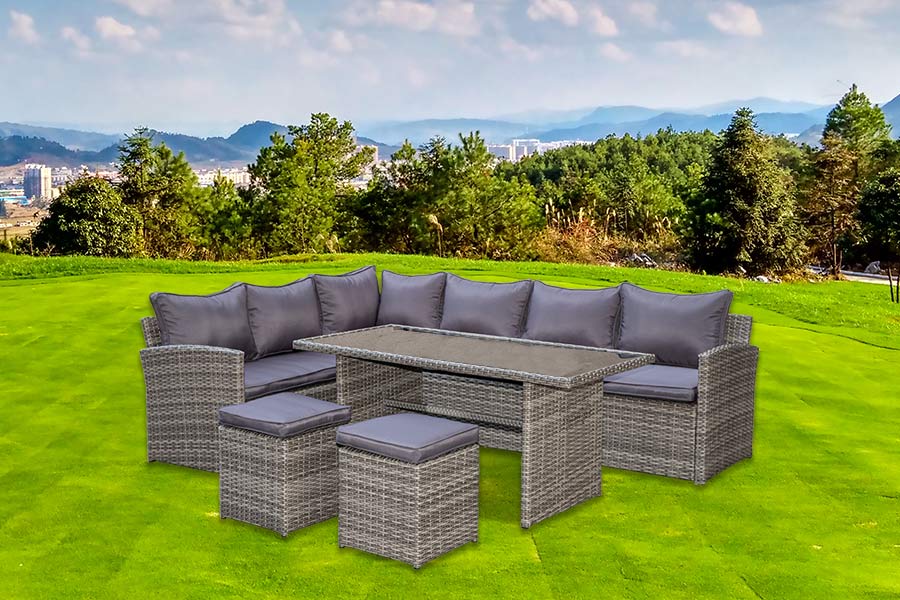 Conjunto de jantar de sofá de canto 5pcs